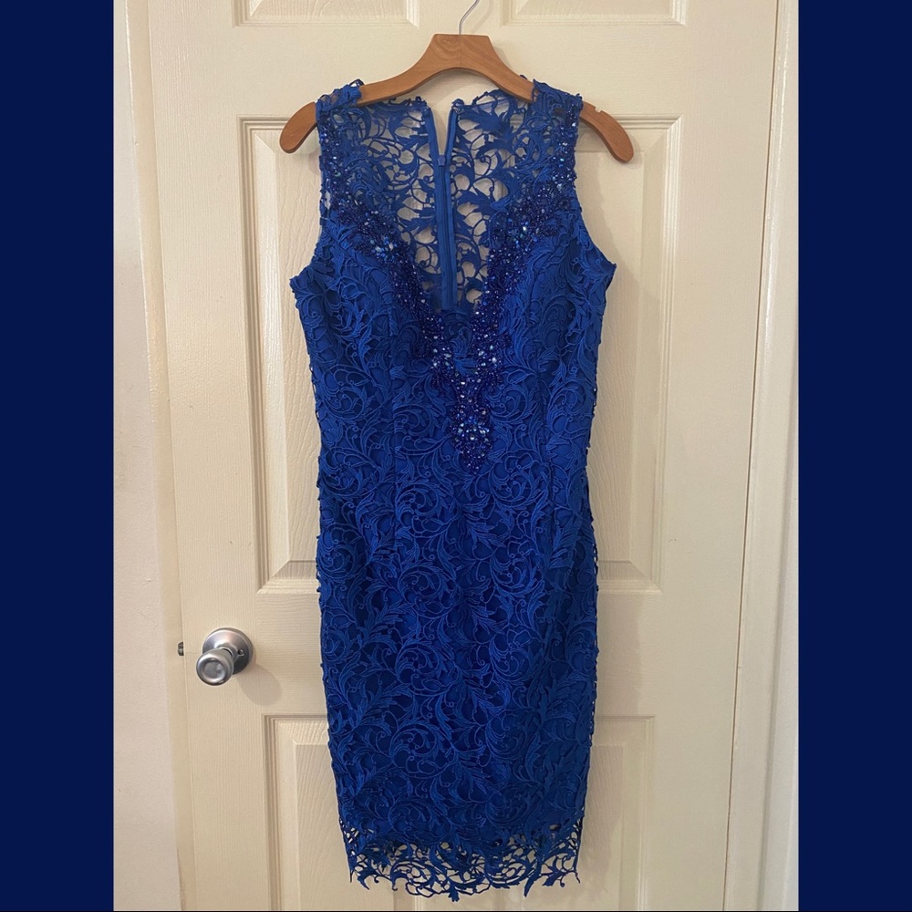 NEW Alberto Makali Blue Lace dress size 10